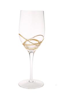 商品Set of 6 Wine Glasses with 14K Gold Swirl Gold Design图片