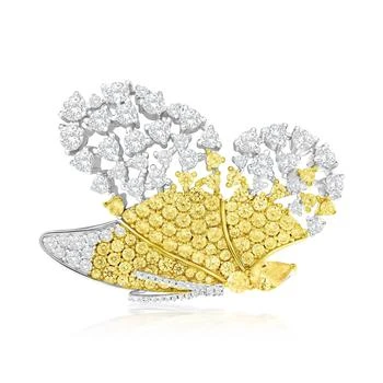 Suzy Levian | Sterling Silver Yellow & White Cubic Zirconia Oversized Butterfly Brooch,商家Premium Outlets,价格¥3306