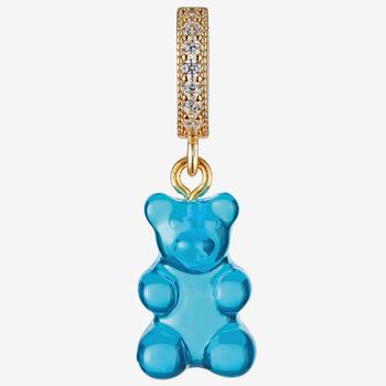 推荐Crystal Haze Women's Jelly Nostalgia Bear Pave Pendant - Azure商品