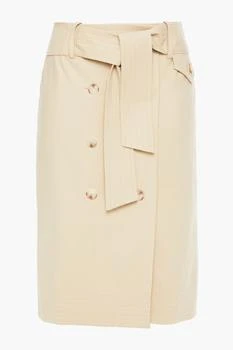 推荐Week belted button-detailed stretch-cotton pencil skirt商品
