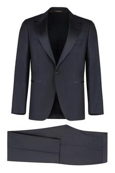 Canali | Canali Satin Lapel Two-Piece Suit,商家Cettire,价格¥9391