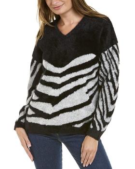 Vince Camuto Specialty Size, Vince Camuto | Vince Camuto Zebra Eyelash Sweater商品图片 5折