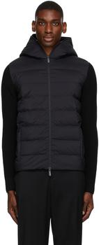 moncler羽绒服是什么牌子, Moncler | Black Wool & Down Jacket商品图片 