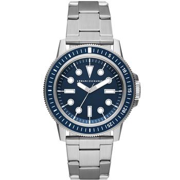 Armani Exchange | Men's Dive Inspired Silver-tone in Stainless Steel Link Bracelet Watch with Navy Dial, 42mm商品图片,