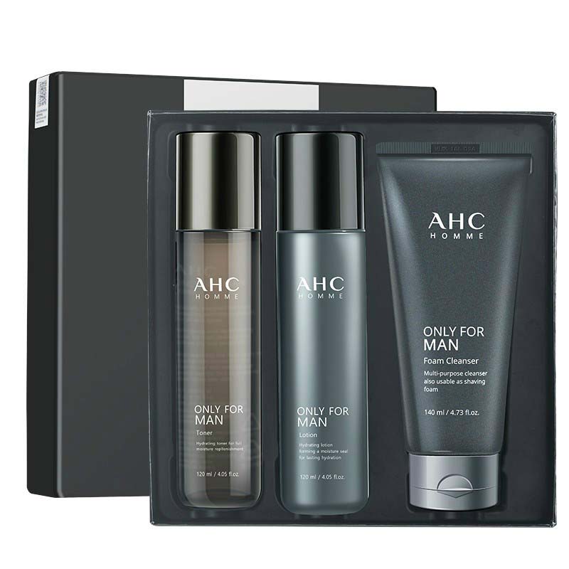 商品【包邮装】AHC 男士护肤三件套盒(洁面140ML+水120ML+乳120ML)图片