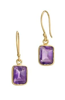 Savvy Cie Jewels | 18k Gold Plated Amethyst 2.50 carat French wire earrings,商家Premium Outlets,价格¥249