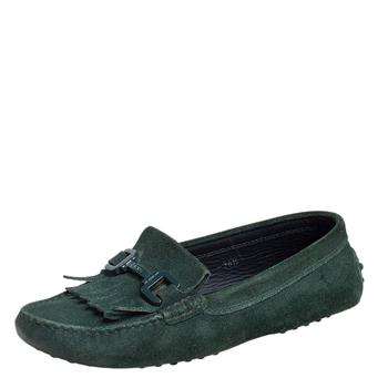 [二手商品] Tod's | Tod's Green Suede Fringe Slip On Loafers Size 36.5商品图片,2.3折