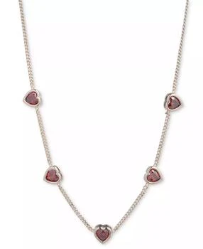 Givenchy | Gold-Tone Red Cubic Zirconia Heart Statement Necklace, 16" + 3" extender,商家Macy's,价格¥429