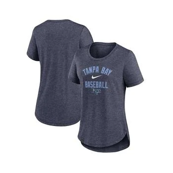NIKE | Women's Heather Navy Tampa Bay Rays Local Phrase Scoop Neck Tri-Blend T-shirt 