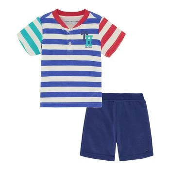 Tommy Hilfiger | Baby Boys Stripe Henley Shirt and Shorts, 2 Piece Set 2.9折