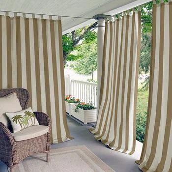 Elrene Home Fashions | Highland Stripe Indoor/Outdoor Curtain Panel, 50" x 95",商家Bloomingdale's,价格¥500