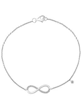 推荐14k White Gold Diamond Infinity Bracelet商品