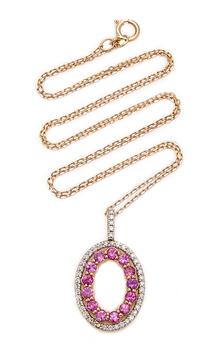 MATEO, MATEO | Mateo - Women's Gold And Pink Sapphire Necklace - Pink - Moda Operandi - Gifts For Her商品图片 