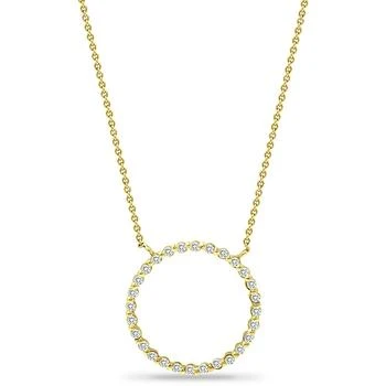 Giani Bernini | Cubic Zirconia Open Circle Pendant Necklace in 18k Gold-Plated Sterling Silver, 16" + 2" extender, Created for Macy's 3.9折×额外8折, 独家减免邮费, 额外八折