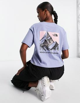 The North Face | The North Face Sketch Box back print cropped t-shirt in blue Exclusive at ASOS商品图片,额外9.5折, 额外九五折
