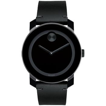 推荐Men's Swiss Bold Black Leather Strap Watch 42mm 3600306商品