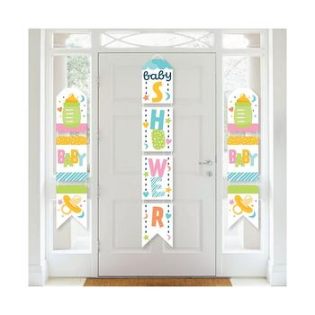商品Colorful Baby Shower - Hanging Vertical Paper Door Banners - Indoor Door Decor图片