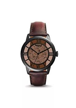 推荐ME3098 Elegant Chinese Movement Fashionable Townsman Automatic Dark Brown Leather Watch商品