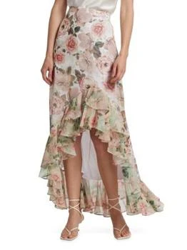 Alice + Olivia | Braylee High Low Floral Skirt,商家Saks OFF 5TH,价格¥1464