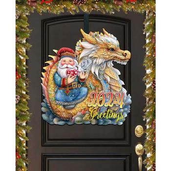 商品Designocracy | Santa with Dragon Christmas Wooden Door Decor Wall Decor G. DeBrekht,商家Macy's,价格¥1130图片
