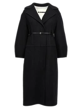 Jil Sander | Long Wool Coat Coats, Trench Coats Black,商家Wanan Luxury,价格¥14514