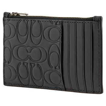 coach山茶花男包, Coach | Midnight Signature Leather Zip Card Case商品图片 7.2折