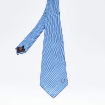 lv丝巾, Louis Vuitton | Louis Vuitton Blue Damier Jacquard Silk Tie商品图片 7.6折, 满$800减$80, 满减