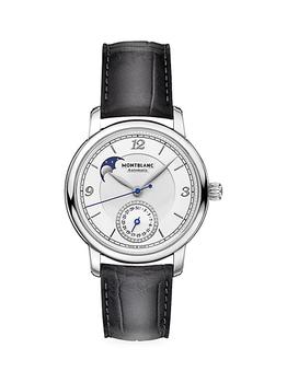 万宝龙手表推荐, MontBlanc | Star Legacy Stainless Steel & Alligator Strap Moonphase & Date Watch商品图片 
