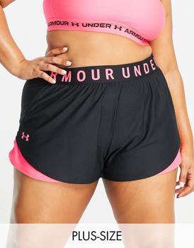 Under Armour | Under Armour Training Plus Play Up 3.0 shorts in black and pink商品图片,