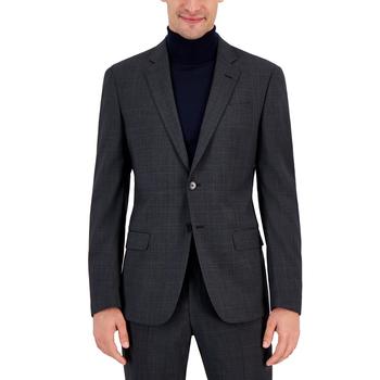 商品Armani Exchange | Men's Slim-Fit Charcoal Gray Windowpane Plaid Suit Jacket,商家Macy's,价格¥3650图片