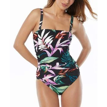 Carmen Marc Valvo | Women's One-Piece Ruched Floral-Print Swimsuit,商家Macy's,价格¥1116