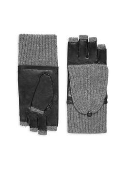 商品Carolina Amato | Leather & Cashmere-Blend Fingerless Gloves,商家Saks Fifth Avenue,价格¥1097图片
