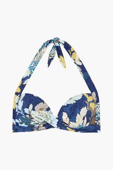 crossover, JETS AUSTRALIA by JESSIKA ALLEN | Crossover printed halterneck bikini top商品图片 4.8折