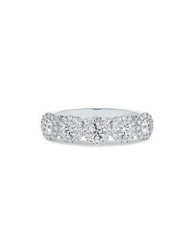 De Beers Forevermark | Center of My Universe® Five Stone Halo Band in 18K White Gold, 0.95 ct. t.w.,商家Bloomingdale's,价格¥34575