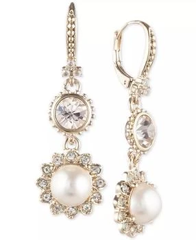 MARCHESA | Gold-Tone Imitation Pearl & Crystal Drop Earrings,商家Macy's,价格¥238