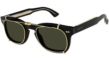 Gucci | Yellow With Green Clip On Sport Unisex Sunglasses GG0182S 008 49 4.9折, 满$200减$10, 满减