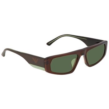 商品Emporio Armani Green Rectangular Mens Sunglasses EA4168F 5910/2 56图片