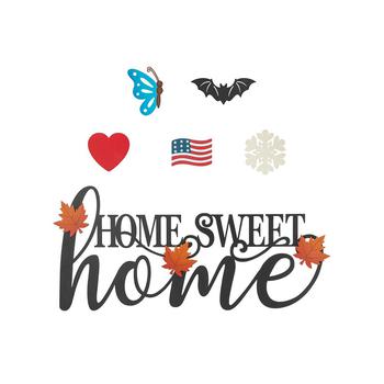 商品Glitzhome | 24" L Metal "Home Sweet Home" Wall Decor,商家Macy's,价格¥322图片