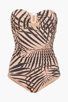 Zimmermann | Separates Sculpt Link ruched zebra-print bandeau swimsuit,商家THE OUTNET US,价格¥698