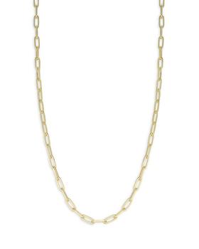 商品18K Gold Plated Sterling Silver Paperclip Chain Necklace图片