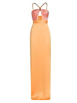 商品OZGUR MASUR | Chain Halter Satin Column Gown,商家Saks Fifth Avenue,价格¥13001图片