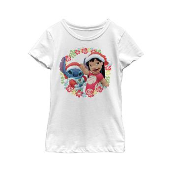 Disney | Girl's Lilo & Stitch Christmas Greetings  Child T-Shirt商品图片,独家减免邮费