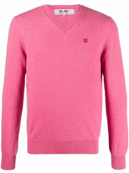 推荐COMME DES GARCONS PLAY - Logo V Neck Sweater商品