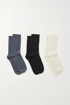 Arch4 | Lucia 罗纹羊绒袜子（三双装）,商家NET-A-PORTER,价格¥1902