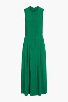 IRIS & INK, IRIS & INK | Constance pintucked crepe de chine maxi dress商品图片 