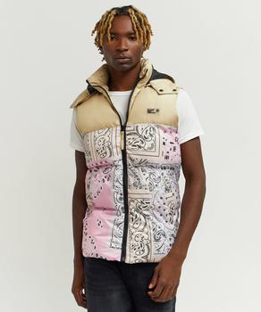 Reason Clothing | Paisley Pastel Hooded Puffer Vest商品图片,额外8折, 额外八折