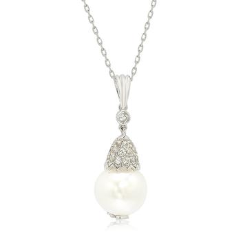 商品Suzy Levian Sterling Silver Pearl & White Sapphire Crown Pendant,商家Premium Outlets,价格¥769图片