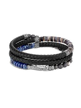 John Hardy | Chain Collection Multi-Stone, Sterling Silver & Leather Wrap Bracelet商品图片,
