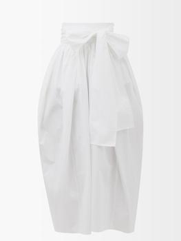 推荐Junita waist-sash cotton-poplin midi skirt商品