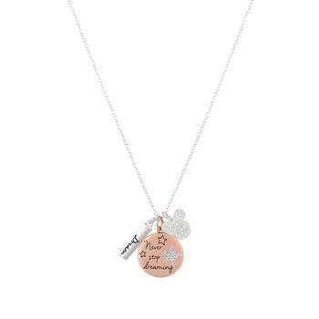 Disney | Cubic Zirconia Mickey Mouse Charm Necklace (0.01 ct. t.w.) in 14K Gold Flash Plated Set 3 Piece商品图片,3.5折